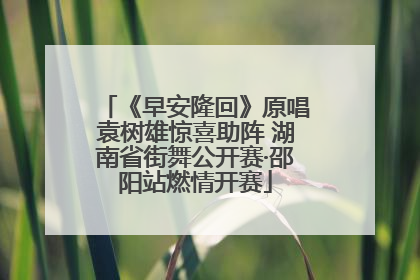 《早安隆回》原唱袁树雄惊喜助阵 湖南省街舞公开赛·邵阳站燃情开赛