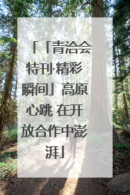 「青洽会特刊·精彩瞬间」高原心跳 在开放合作中澎湃