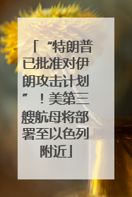 “特朗普已批准对伊朗攻击计划”！美第三艘航母将部署至以色列附近