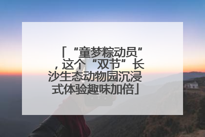 “童梦粽动员”，这个“双节”长沙生态动物园沉浸式体验趣味加倍