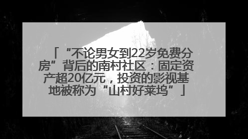 “不论男女到22岁免费分房”背后的南村社区：固定资产超20亿元，投资的影视基地被称为“山村好莱坞”