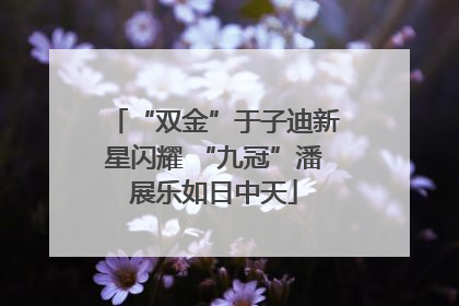 “双金”于子迪新星闪耀 “九冠”潘展乐如日中天