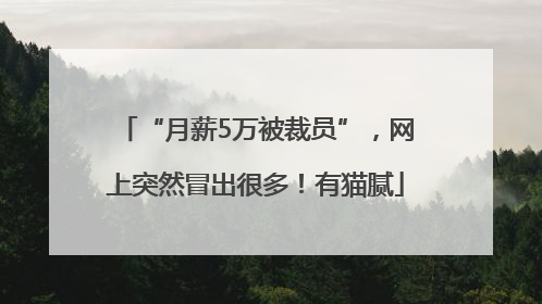 “月薪5万被裁员”，网上突然冒出很多！有猫腻