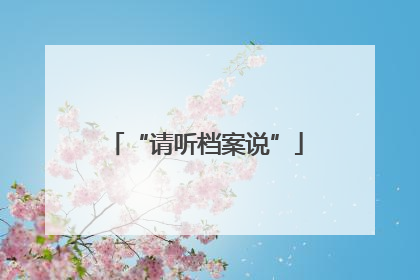 “请听档案说”