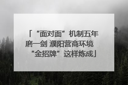 “面对面”机制五年磨一剑 濮阳营商环境“金招牌”这样炼成