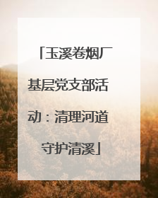玉溪卷烟厂基层党支部活动：清理河道 守护清溪