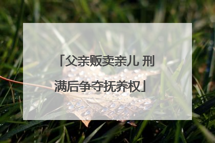 父亲贩卖亲儿 刑满后争夺抚养权