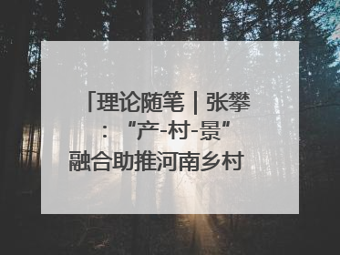 理论随笔｜张攀：“产-村-景”融合助推河南乡村振兴建设