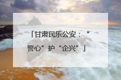 甘肃民乐公安：“警心”护“企兴”