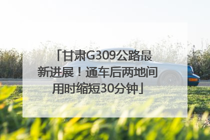 甘肃G309公路最新进展！通车后两地间用时缩短30分钟