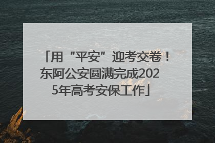 用“平安”迎考交卷！东阿公安圆满完成2025年高考安保工作