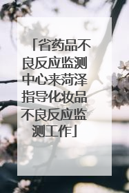 省药品不良反应监测中心来菏泽指导化妆品不良反应监测工作