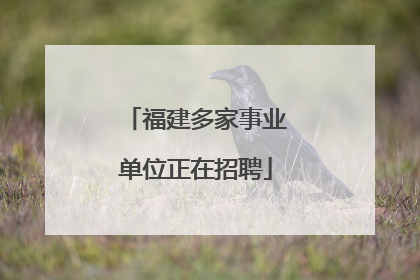 福建多家事业单位正在招聘