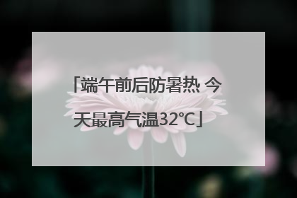 端午前后防暑热 今天最高气温32℃