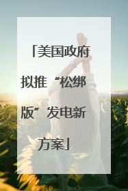 美国政府拟推“松绑版”发电新方案