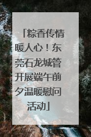 粽香传情暖人心！东莞石龙城管开展端午前夕温暖慰问活动