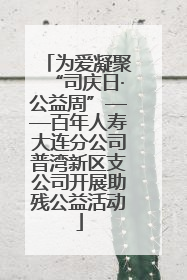 为爱凝聚“司庆日·公益周”——百年人寿大连分公司普湾新区支公司开展助残公益活动