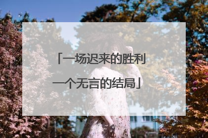 一场迟来的胜利 一个无言的结局