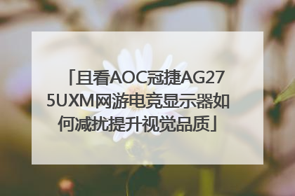 且看AOC冠捷AG275UXM网游电竞显示器如何减扰提升视觉品质