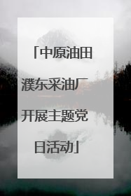 中原油田濮东采油厂开展主题党日活动