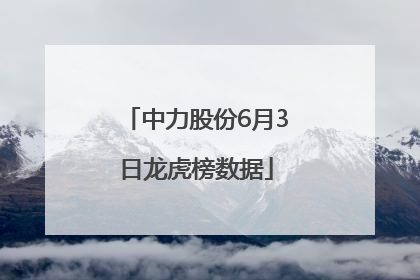 中力股份6月3日龙虎榜数据