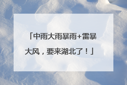 中雨大雨暴雨+雷暴大风，要来湖北了！