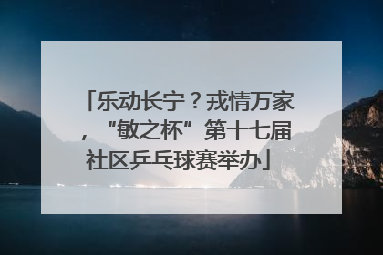 乐动长宁？戎情万家，“敏之杯”第十七届社区乒乓球赛举办