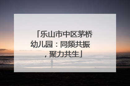 乐山市中区茅桥幼儿园：同频共振，聚力共生