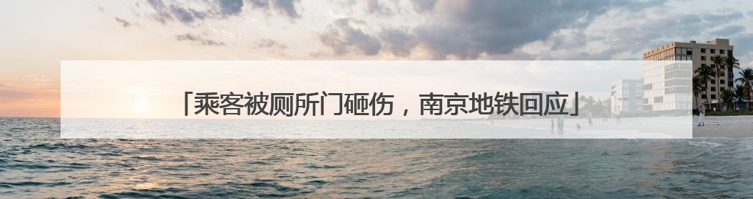 乘客被厕所门砸伤，南京地铁回应