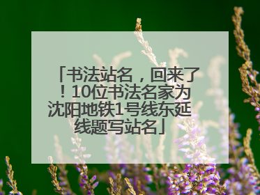 书法站名，回来了！10位书法名家为沈阳地铁1号线东延线题写站名