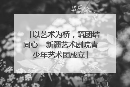 以艺术为桥，筑团结同心—新疆艺术剧院青少年艺术团成立