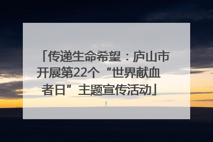 传递生命希望：庐山市开展第22个“世界献血者日”主题宣传活动