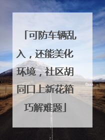 可防车辆乱入，还能美化环境，社区胡同口上新花箱巧解难题