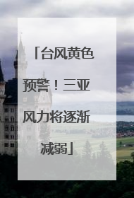 台风黄色预警！三亚风力将逐渐减弱