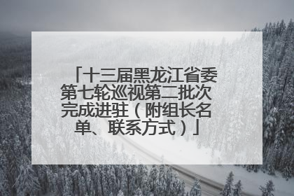 十三届黑龙江省委第七轮巡视第二批次完成进驻（附组长名单、联系方式）