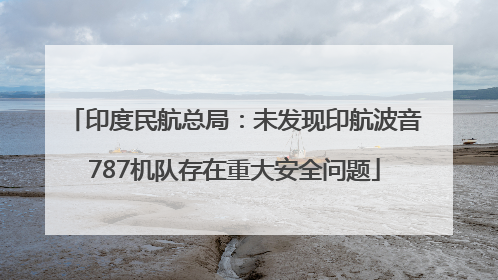 印度民航总局：未发现印航波音787机队存在重大安全问题