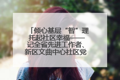 倾心基层“智”理 托起社区幸福——记全省先进工作者、新区文曲中心社区党委书记董世弘
