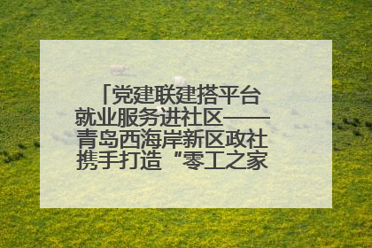 党建联建搭平台 就业服务进社区——青岛西海岸新区政社携手打造“零工之家”就业服务新阵地