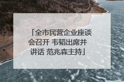 全市民营企业座谈会召开 韦韬出席并讲话 范兆森主持