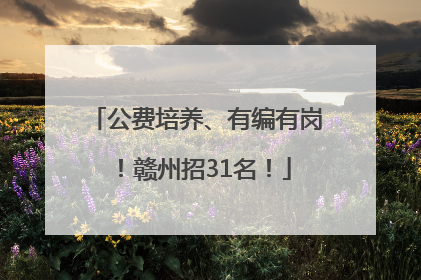 公费培养、有编有岗！赣州招31名！