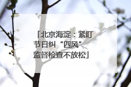北京海淀：紧盯节日纠“四风” 监督检查不放松