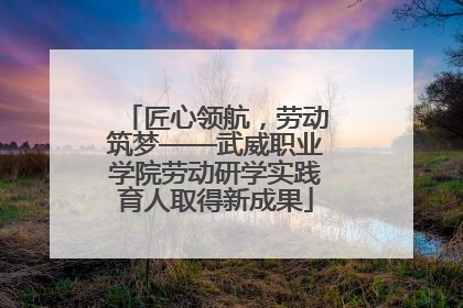 匠心领航，劳动筑梦——武威职业学院劳动研学实践育人取得新成果