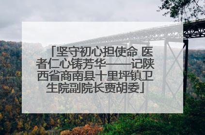 坚守初心担使命 医者仁心铸芳华——记陕西省商南县十里坪镇卫生院副院长贾胡委