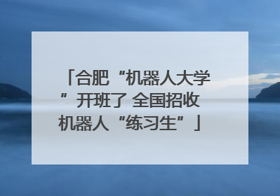 合肥“机器人大学”开班了 全国招收机器人“练习生”