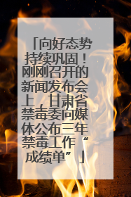 向好态势持续巩固！刚刚召开的新闻发布会上，甘肃省禁毒委向媒体公布三年禁毒工作“成绩单”