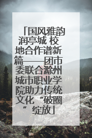 国风雅韵润亭城 校地合作谱新篇——团市委联合滁州城市职业学院助力传统文化“破圈”绽放