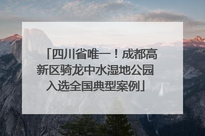 四川省唯一！成都高新区骑龙中水湿地公园入选全国典型案例
