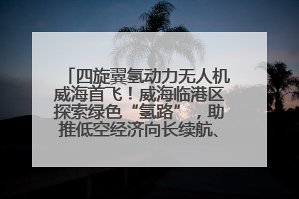 四旋翼氢动力无人机威海首飞！威海临港区探索绿色“氢路”，助推低空经济向长续航、大载重“进化”