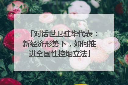 对话世卫驻华代表：新经济形势下，如何推进全国性控烟立法