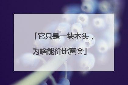 它只是一块木头，为啥能价比黄金